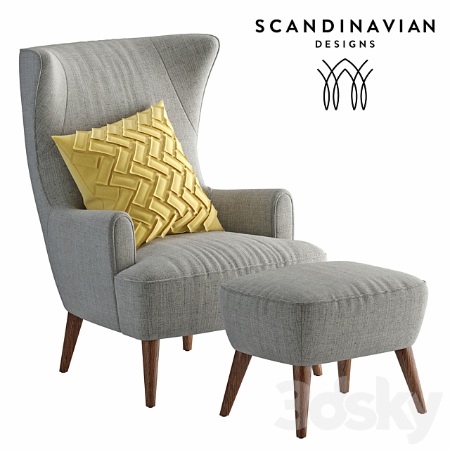 armchair Scandinavian Designs Katja High Back 3DSMax File - thumbnail 1