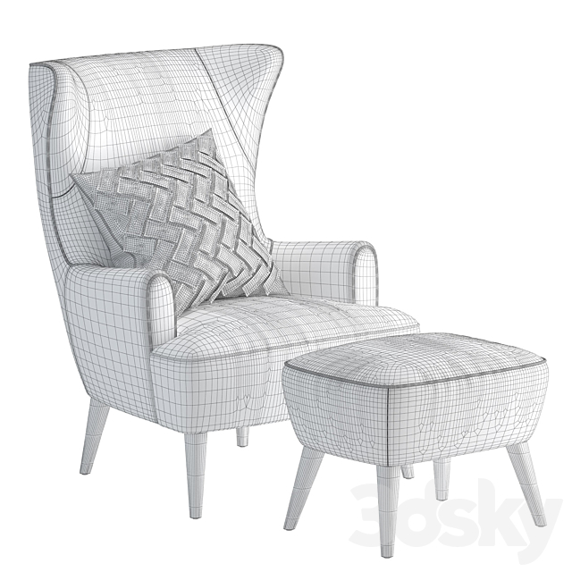 armchair Scandinavian Designs Katja High Back 3DSMax File - thumbnail 3