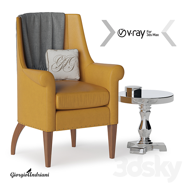 Armchair set 3ds Max - thumbnail 1