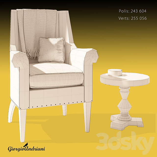 Armchair set 3ds Max - thumbnail 3