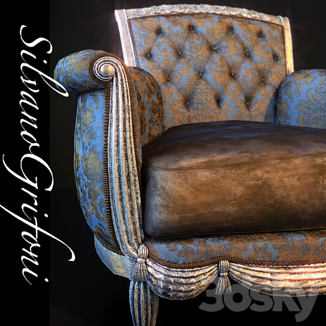 Armchair Silvano Grifoni 3DS Max Model - thumbnail 2