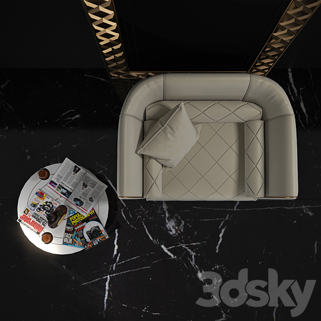 Armchair Sipario from Arredoclassic 3ds Max - thumbnail 3