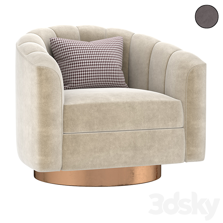 Armchair SORBONNE 2 3DS Max Model - thumbnail 1