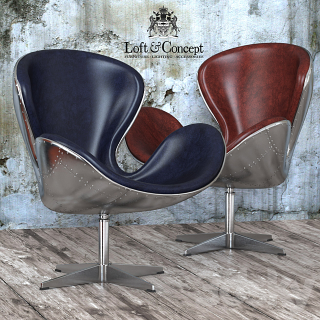 Armchair Spitfire Swan Chair Aviator (5 colors) 3DS Max Model - thumbnail 1