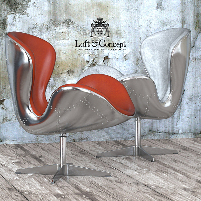 Armchair Spitfire Swan Chair Aviator (5 colors) 3DS Max Model - thumbnail 2