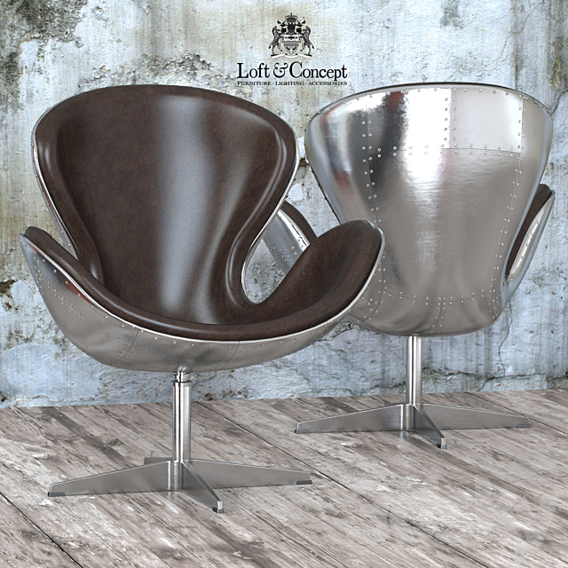 Armchair Spitfire Swan Chair Aviator (5 colors) 3DS Max Model - thumbnail 3