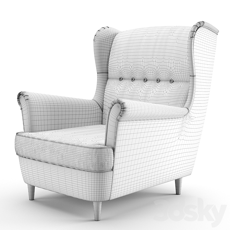 Armchair Strandmon Ikea 3DS Max - thumbnail 2