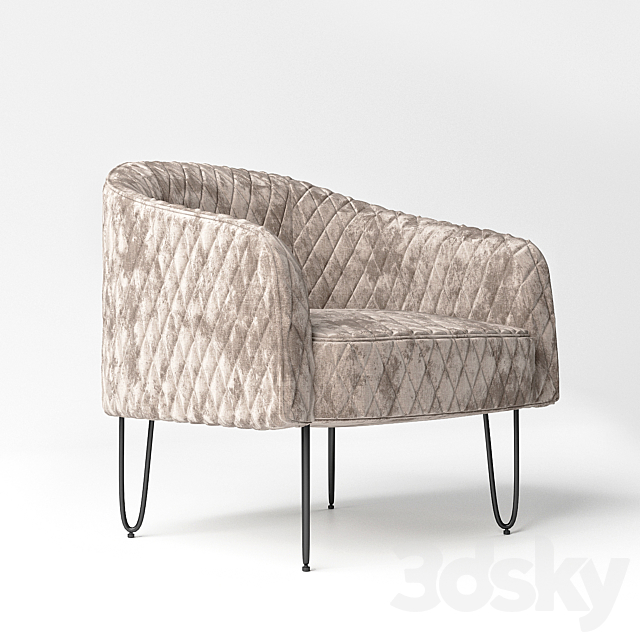 Armchair Strasbourg 3DS Max Model - thumbnail 2