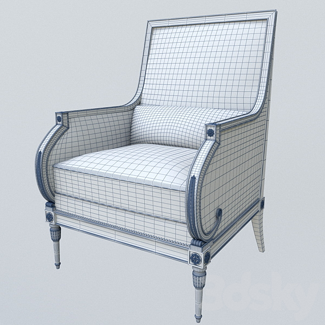 Armchair Taillardat Etienne LXVI 3DS Max Model - thumbnail 2