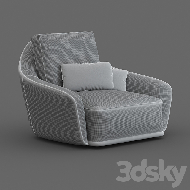 Armchair Tecni nova 115 3DSMax File - thumbnail 2