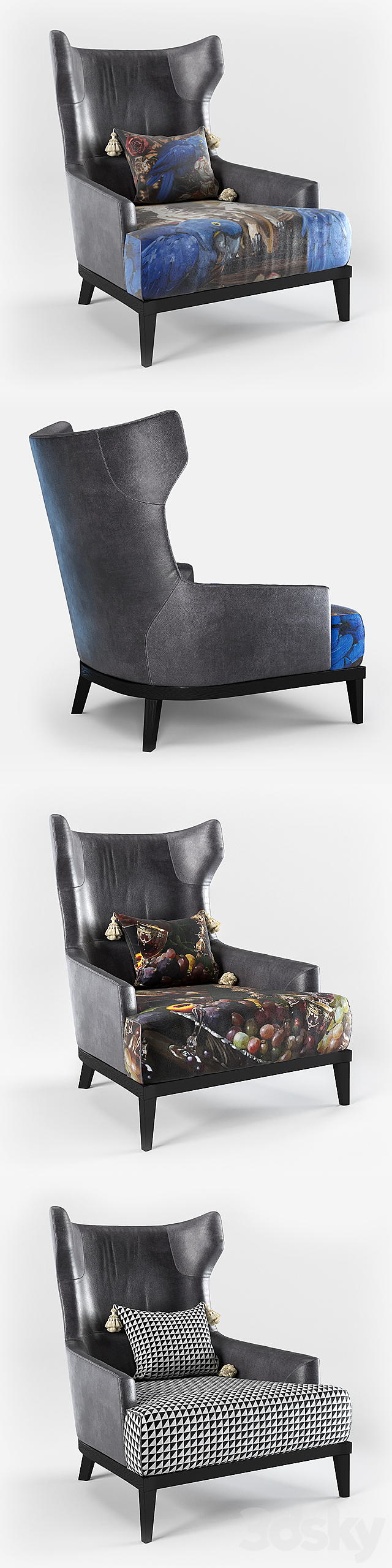 armchair – The Black Attitude – by Momenti Casa 3dsMax Model - thumbnail 2