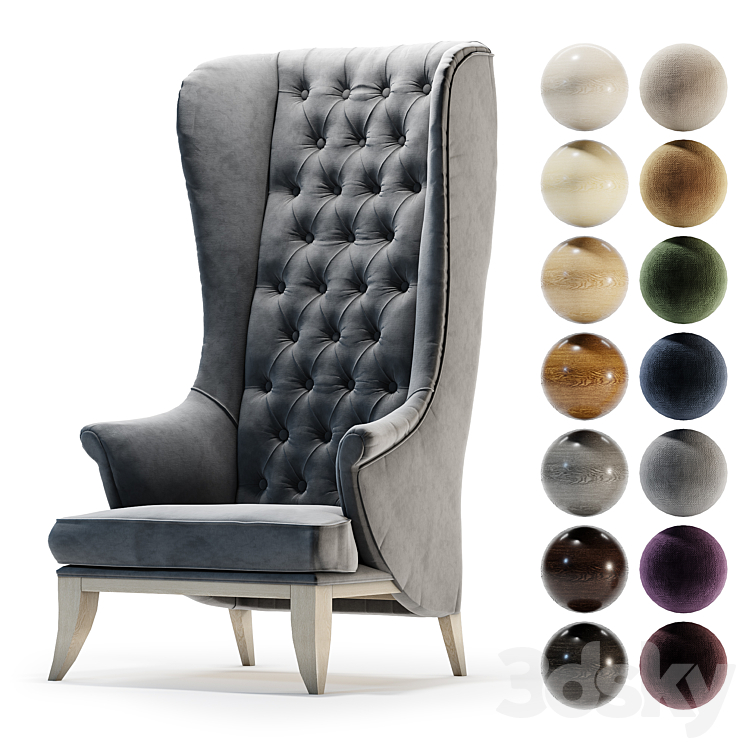 Armchair Throne 3DS Max Model - thumbnail 1