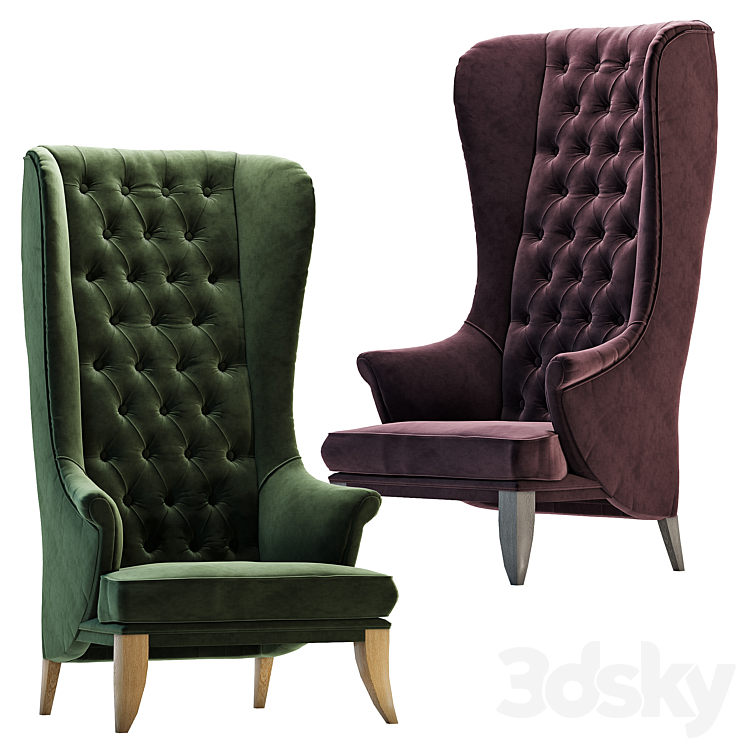 Armchair Throne 3DS Max Model - thumbnail 2