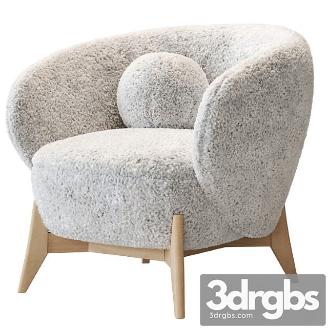 Armchair tilar cozy white 3dsmax Download - thumbnail 1