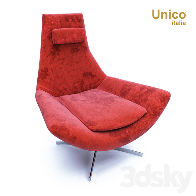 Armchair Unico Italia Zero Quattro POL002 3ds Max - thumbnail 1