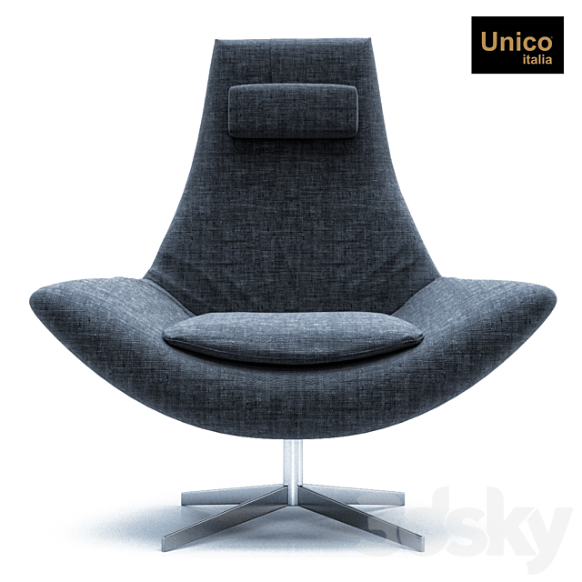 Armchair Unico Italia Zero Quattro POL002 3ds Max - thumbnail 2