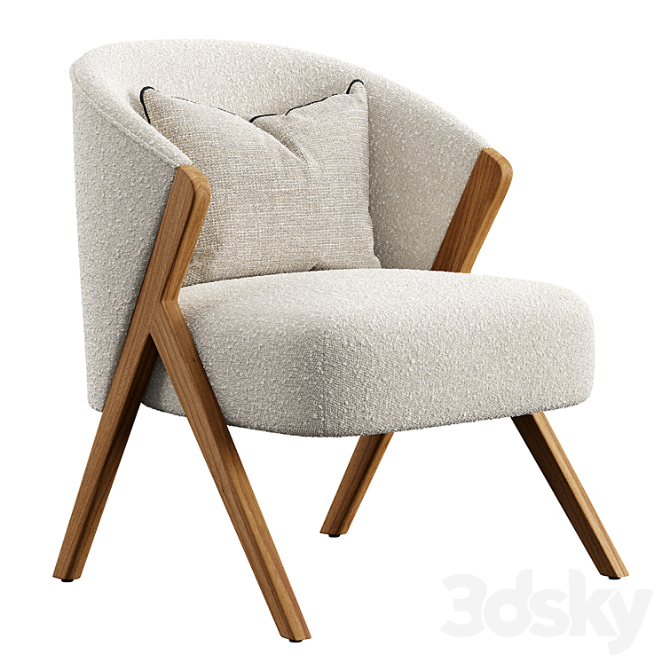 ARMCHAIR UPHOLSTERED Zara home 3DS Max Model - thumbnail 1