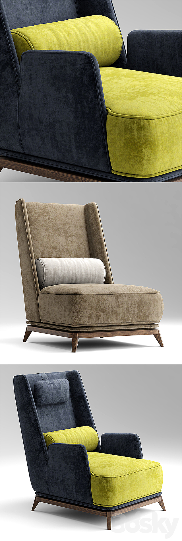 Armchair Vibieffe OPERA Armchair 3DS Max Model - thumbnail 2