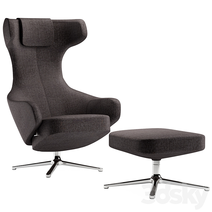 Armchair Vitra Grand Repos 3DS Max Model - thumbnail 1