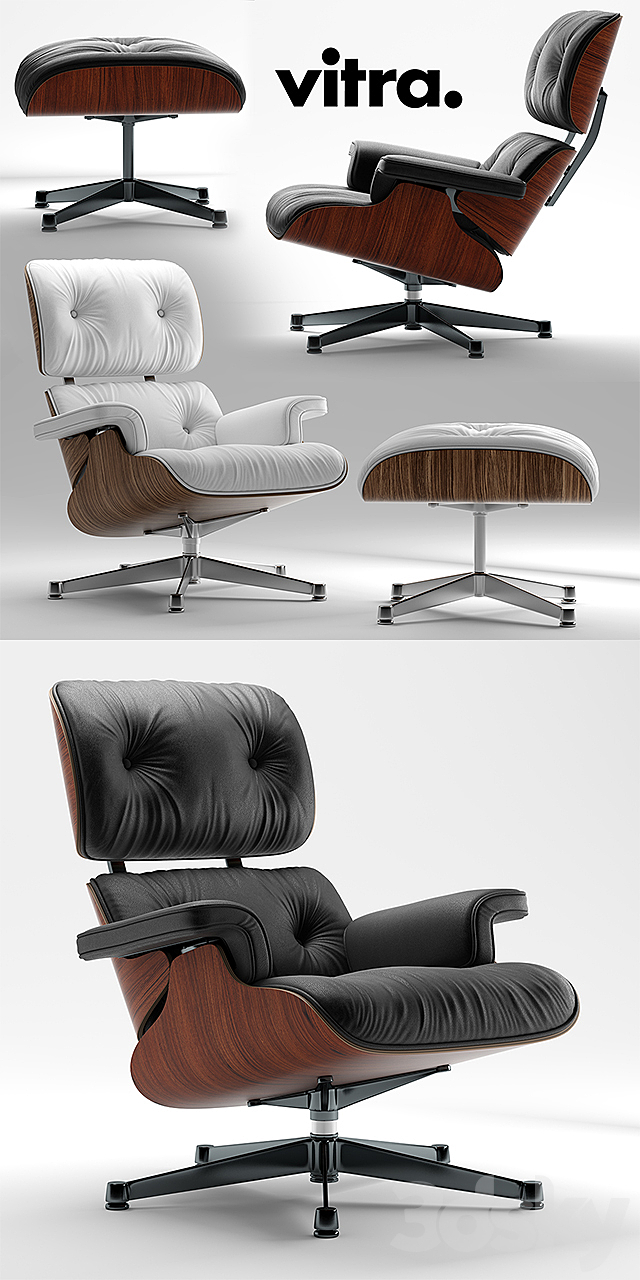 Armchair Vitra Lounge Chair 3DSMax File - thumbnail 2