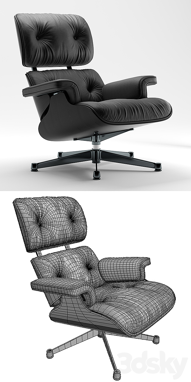 Armchair Vitra Lounge Chair 3DSMax File - thumbnail 3