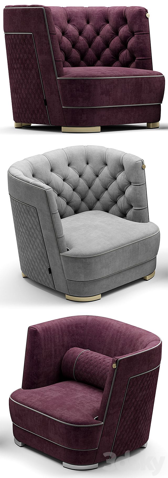 Armchair vittoria frigerio GREPPI 3DSMax File - thumbnail 2