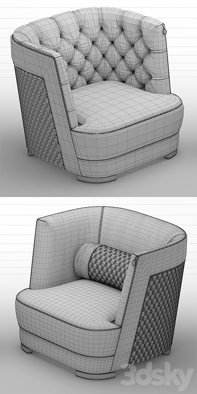 Armchair vittoria frigerio GREPPI 3DSMax File - thumbnail 3