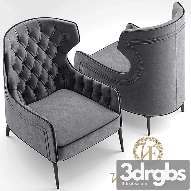 Armchair vittoria frigerio piola bergere 3dsmax Download - thumbnail 1