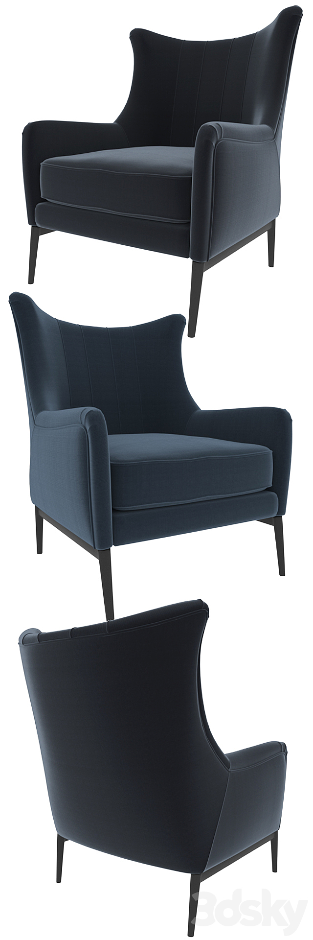 Armchair Vivian 3DS Max Model - thumbnail 2