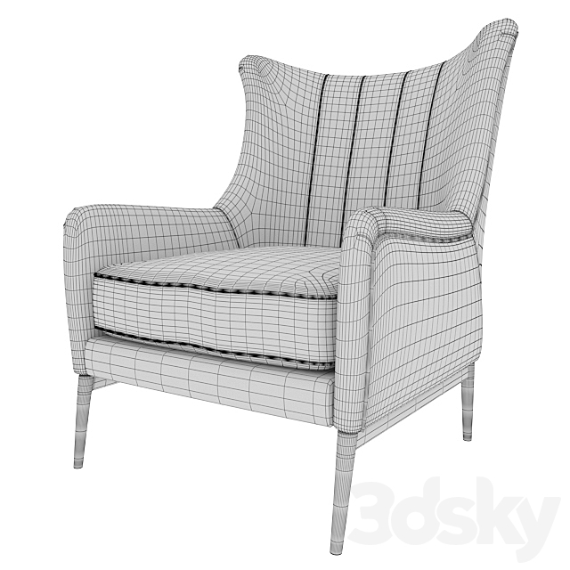 Armchair Vivian 3DS Max Model - thumbnail 3