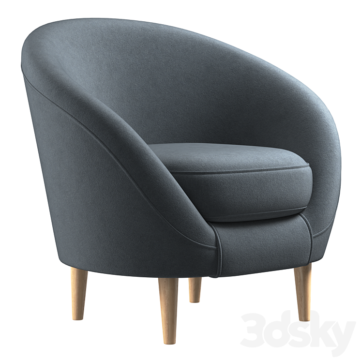 Armchair Volsey Happy Grafit 3DS Max Model - thumbnail 1