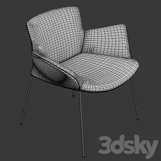 Armchair walter knoll Burgaz Chair 3DS Max Model - thumbnail 3