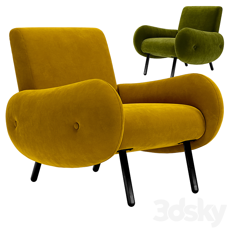 Armchair Watford 3DS Max Model - thumbnail 1