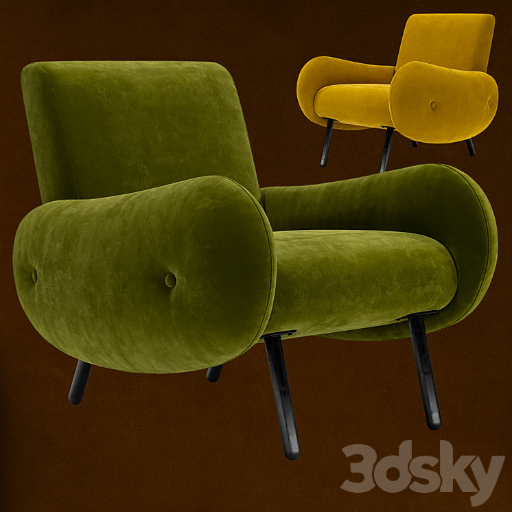 Armchair Watford 3DS Max Model - thumbnail 2