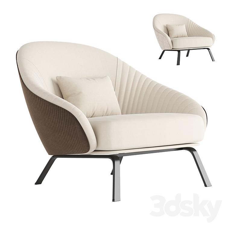 ARMCHAIR WHITNEY 3DS Max Model - thumbnail 1