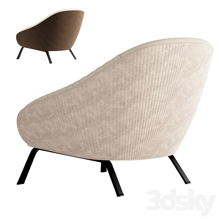 ARMCHAIR WHITNEY 3DS Max Model - thumbnail 2