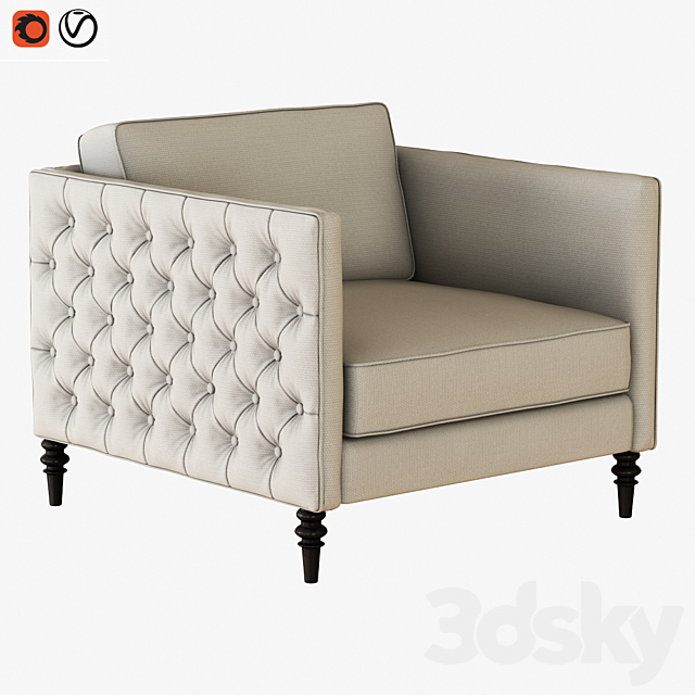 Armchair Winston 3ds Max - thumbnail 1