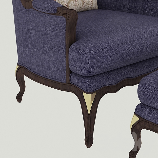 Armchair with banquet 3DS Max Model - thumbnail 2