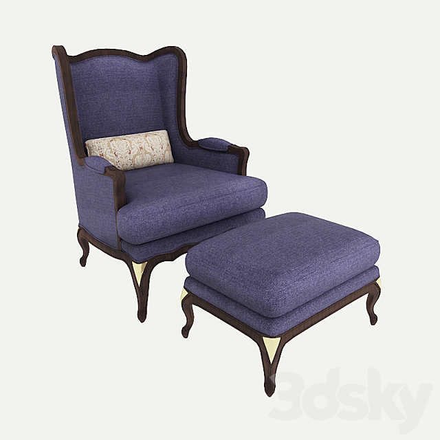 Armchair with banquet 3DS Max Model - thumbnail 3