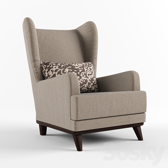 Armchair with headrest speakers and pillow 3DSMax File - thumbnail 1