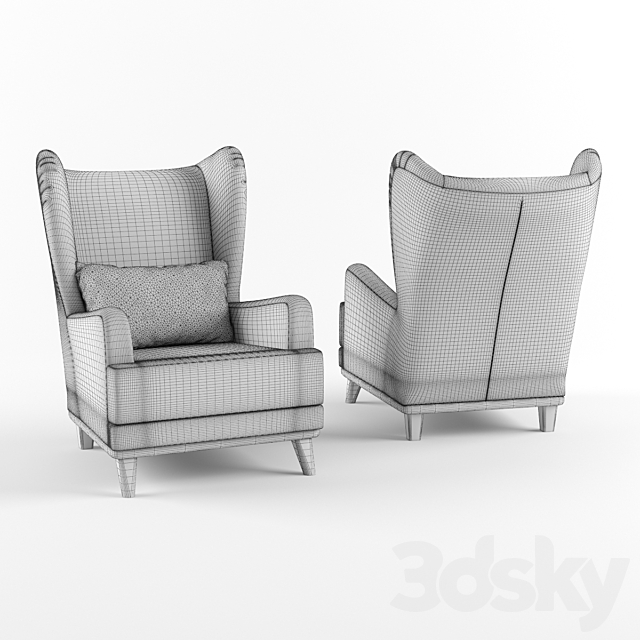 Armchair with headrest speakers and pillow 3DSMax File - thumbnail 3