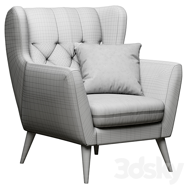 Armchair with pouf – Aria MP 3DSMax File - thumbnail 3