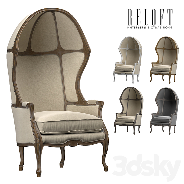 ARMCHAIR WITH VERSAILLES DOME 3ds Max - thumbnail 1