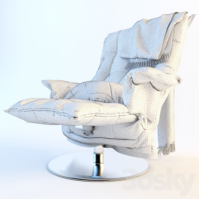 Armchair Woodnotes K CHAIR WITH ARMRESTS 3DS Max Model - thumbnail 3