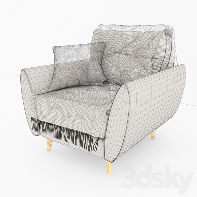 Armchair Zinc French Connection 3DSMax File - thumbnail 2