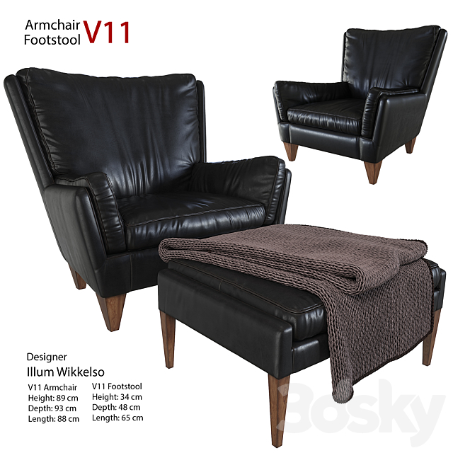 Armchair_Footstool_V11_Illum Wikkelso 3DSMax File - thumbnail 1