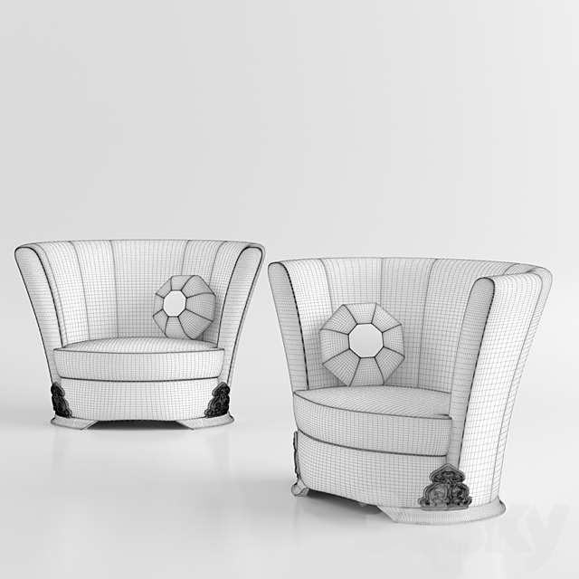 armchair_Saraya 3DS Max Model - thumbnail 2