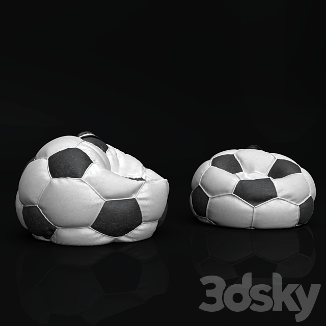 Armchairs football balls 3DS Max Model - thumbnail 2