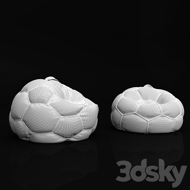 Armchairs football balls 3DS Max Model - thumbnail 3