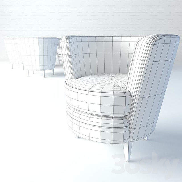 Armchairs for cafes KR-36 3DS Max Model - thumbnail 2